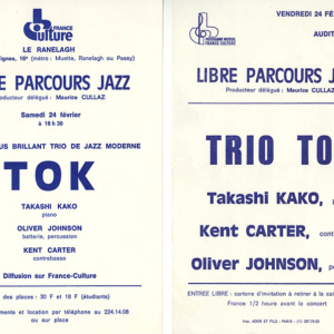 Flyer in Paris, 'TOK' radio concert ('70–'80)